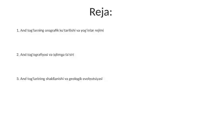 And tog'lari orografik xususiyatlari 2