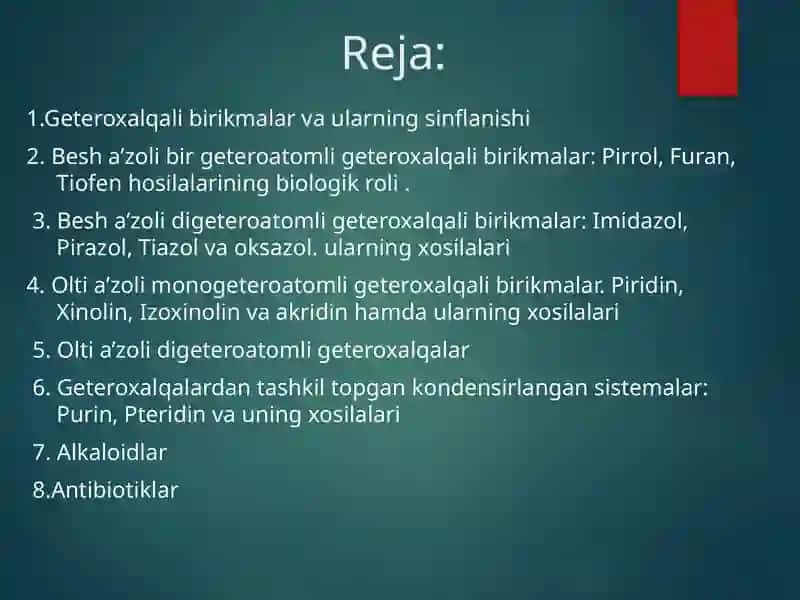 Geterosiklik birikmalar 2