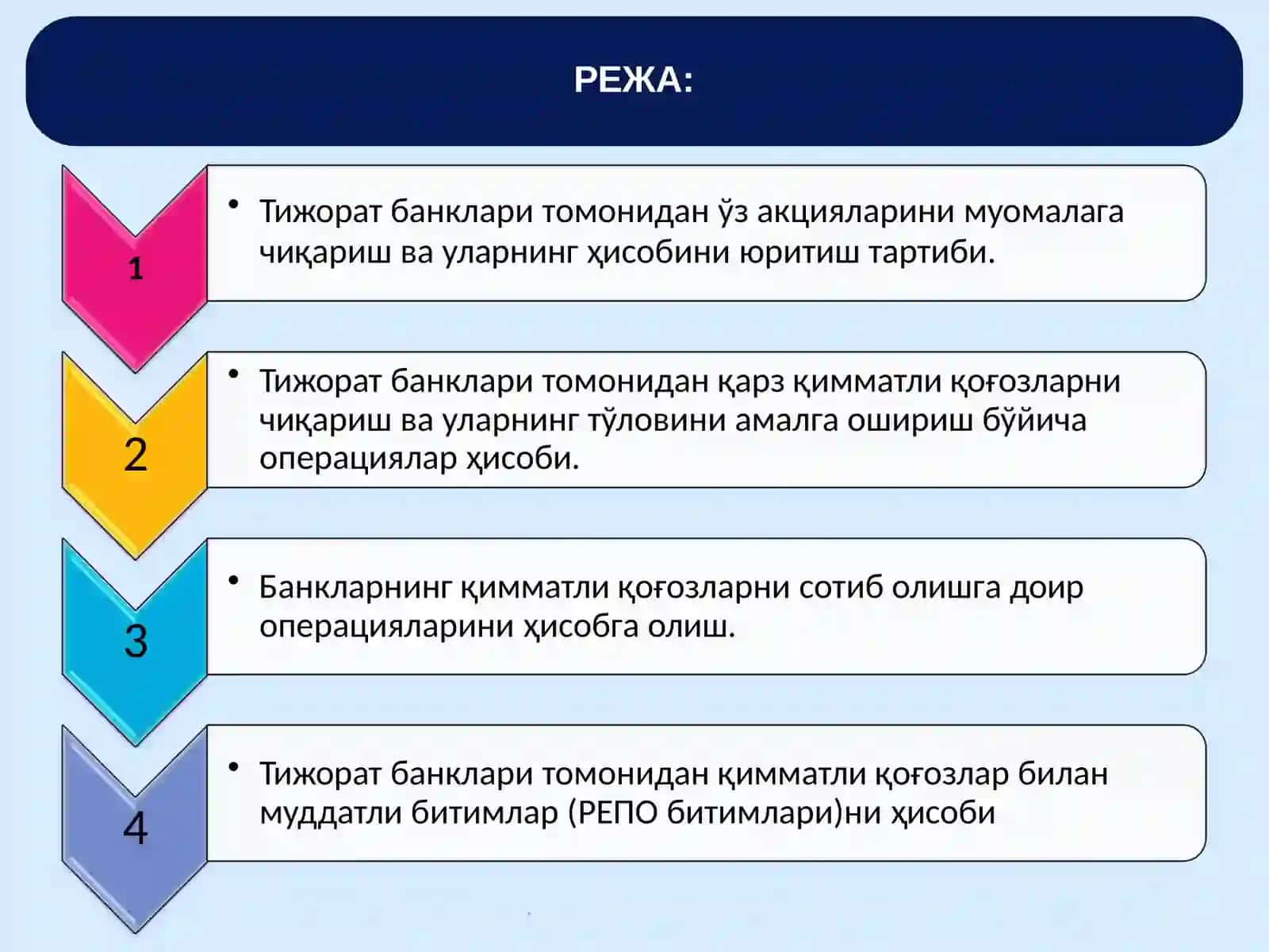 Banklarda qimmatli qog‘ozlar bilan operatsiyalar hisobi 2