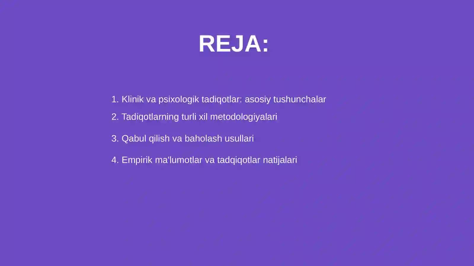Klinik va psixologik tadiqotlar metadologiyasi 2