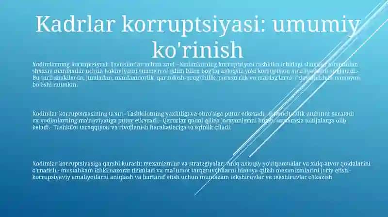Xodimlarning korruptsiyasi 2