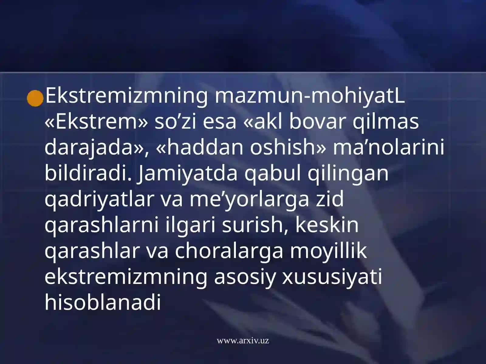 Diniy ekstremizm va terrorizmning mintaqada paydo bo’lishi 2