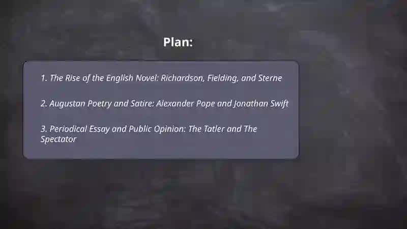 XVIII Century English Enlightenment literature 2
