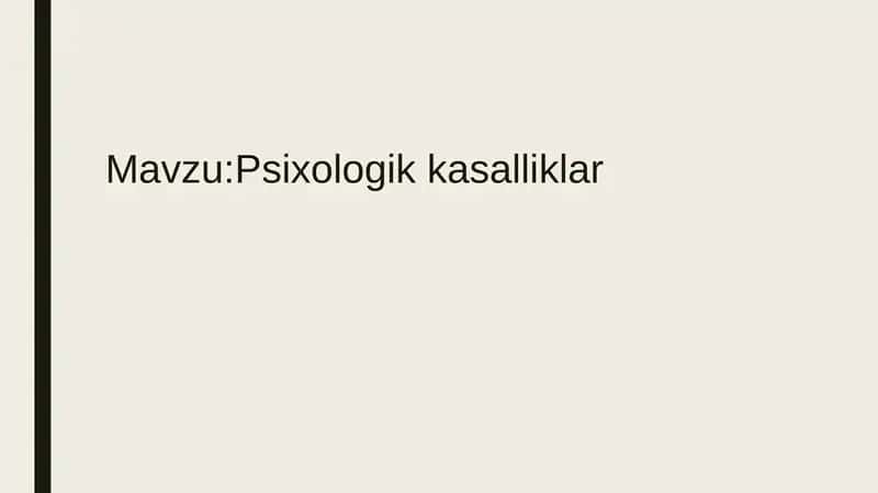Psixologik kasalliklar 2