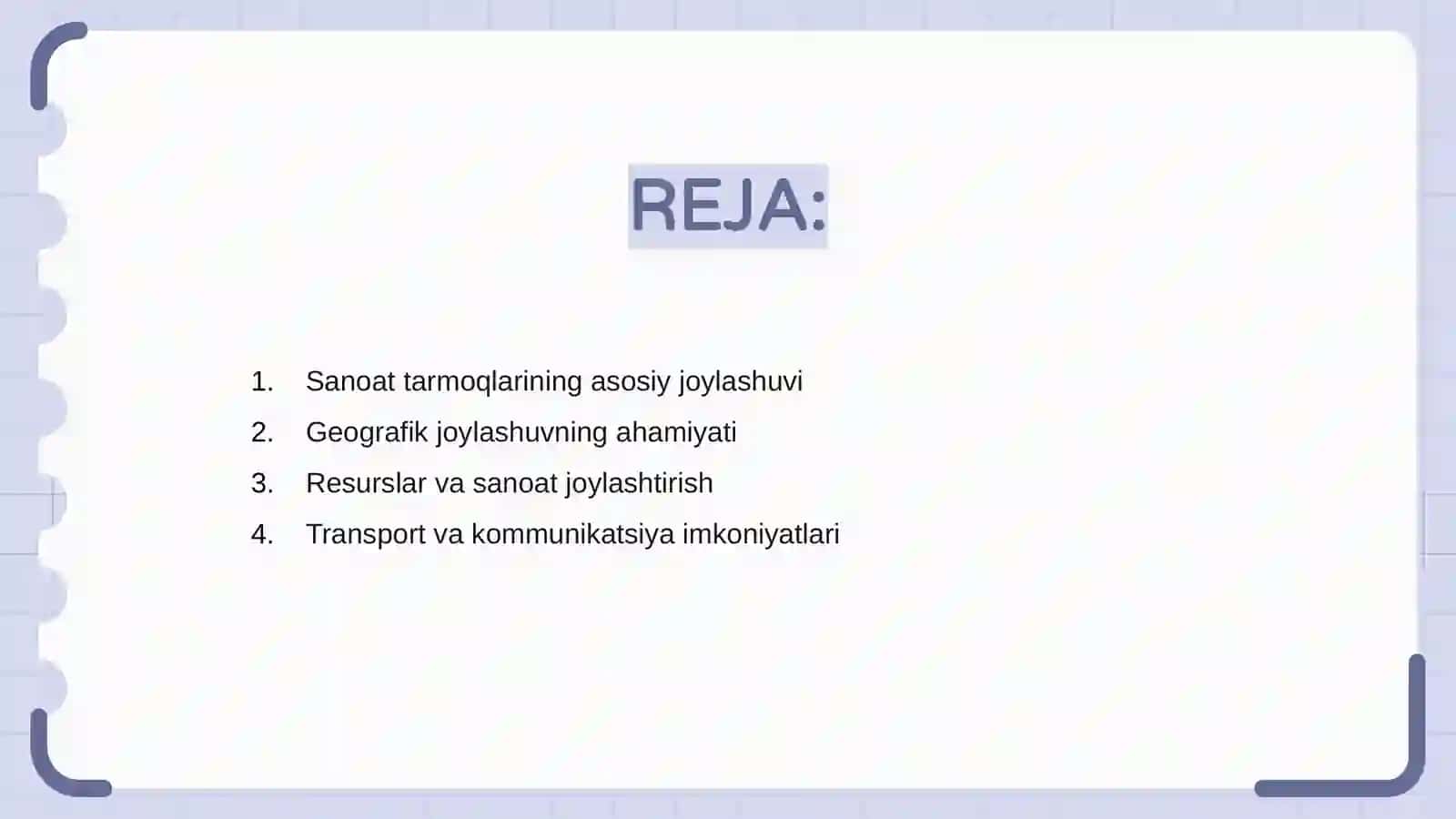 Geografiyadan sanoat tarmoqlarini joylashtirish 2