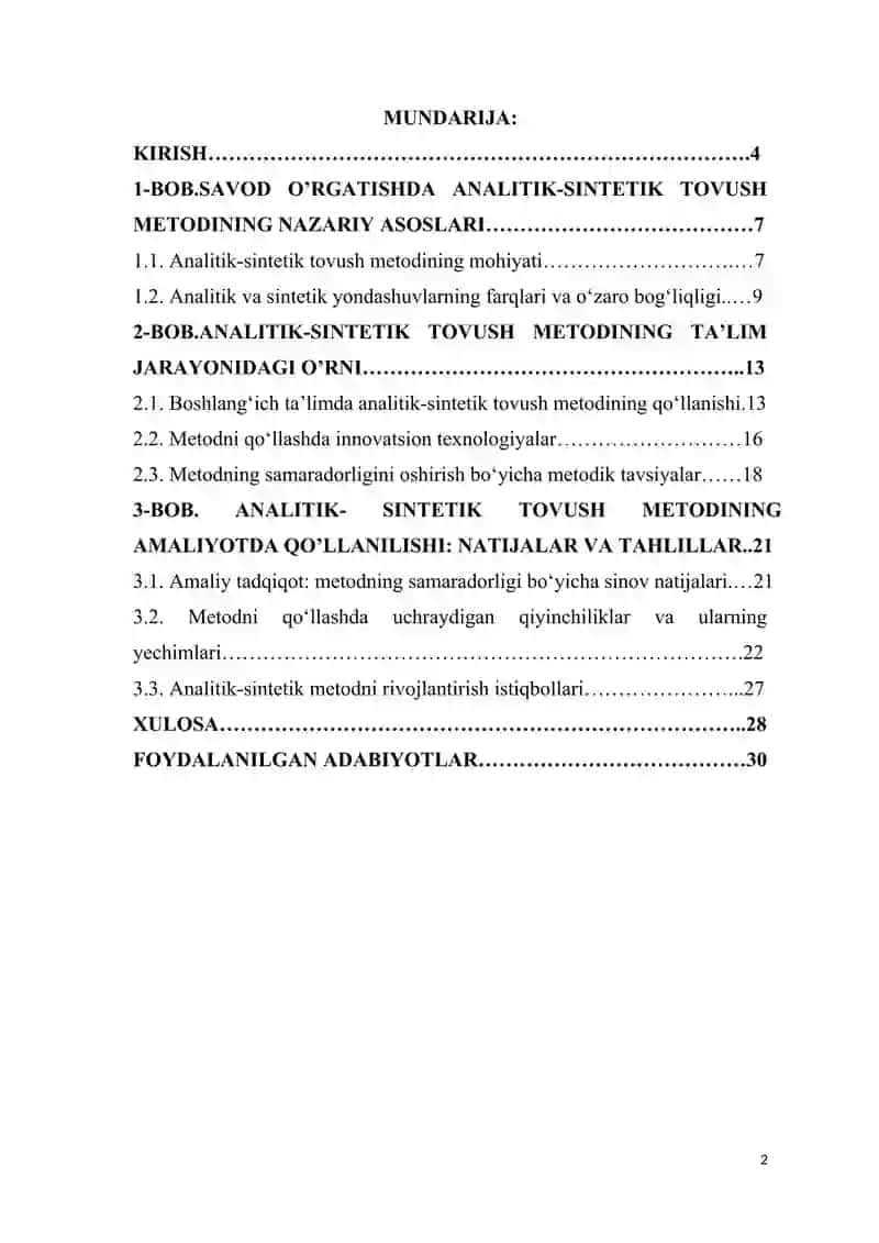 Savod oʻrgatishdagi analitik-sintetik tovush metodi va uning xususiyatlari 2