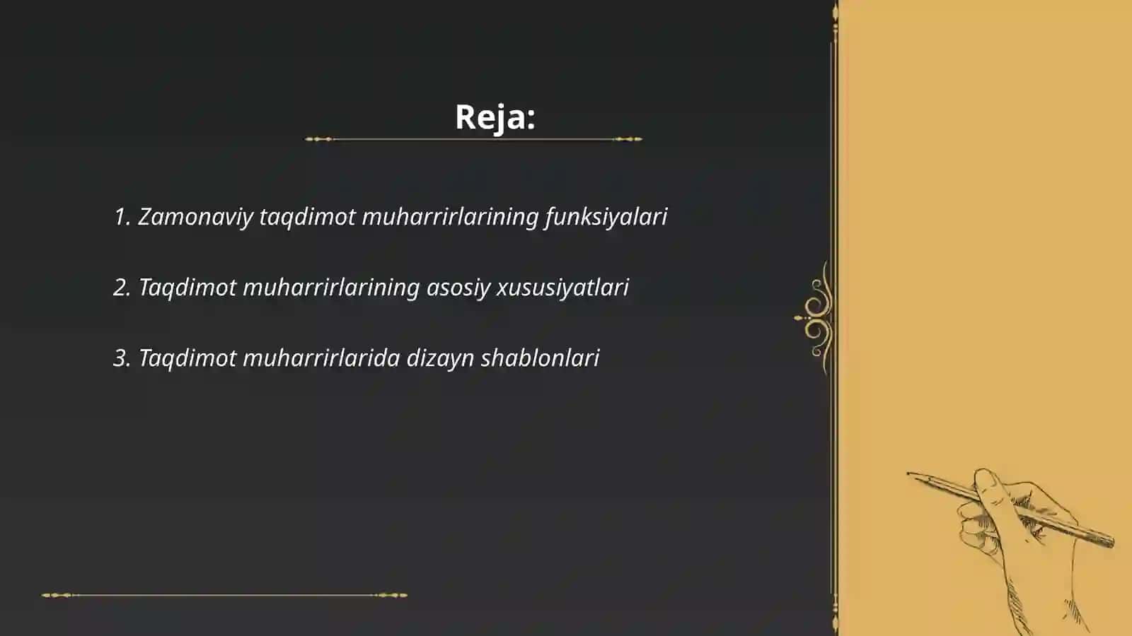 Zamonaviy taqdimot muharrirlarini tahlil qilish 2