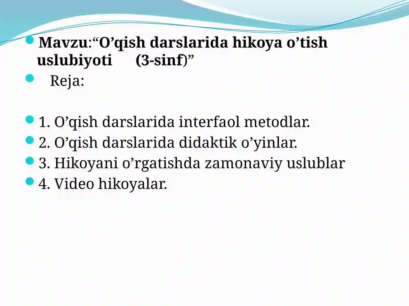 O’qishdarslaridahikoyao’tishuslubiyoti(3-sinf) 2