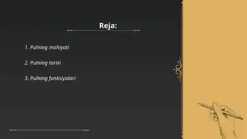 Pul nazariyasi 2