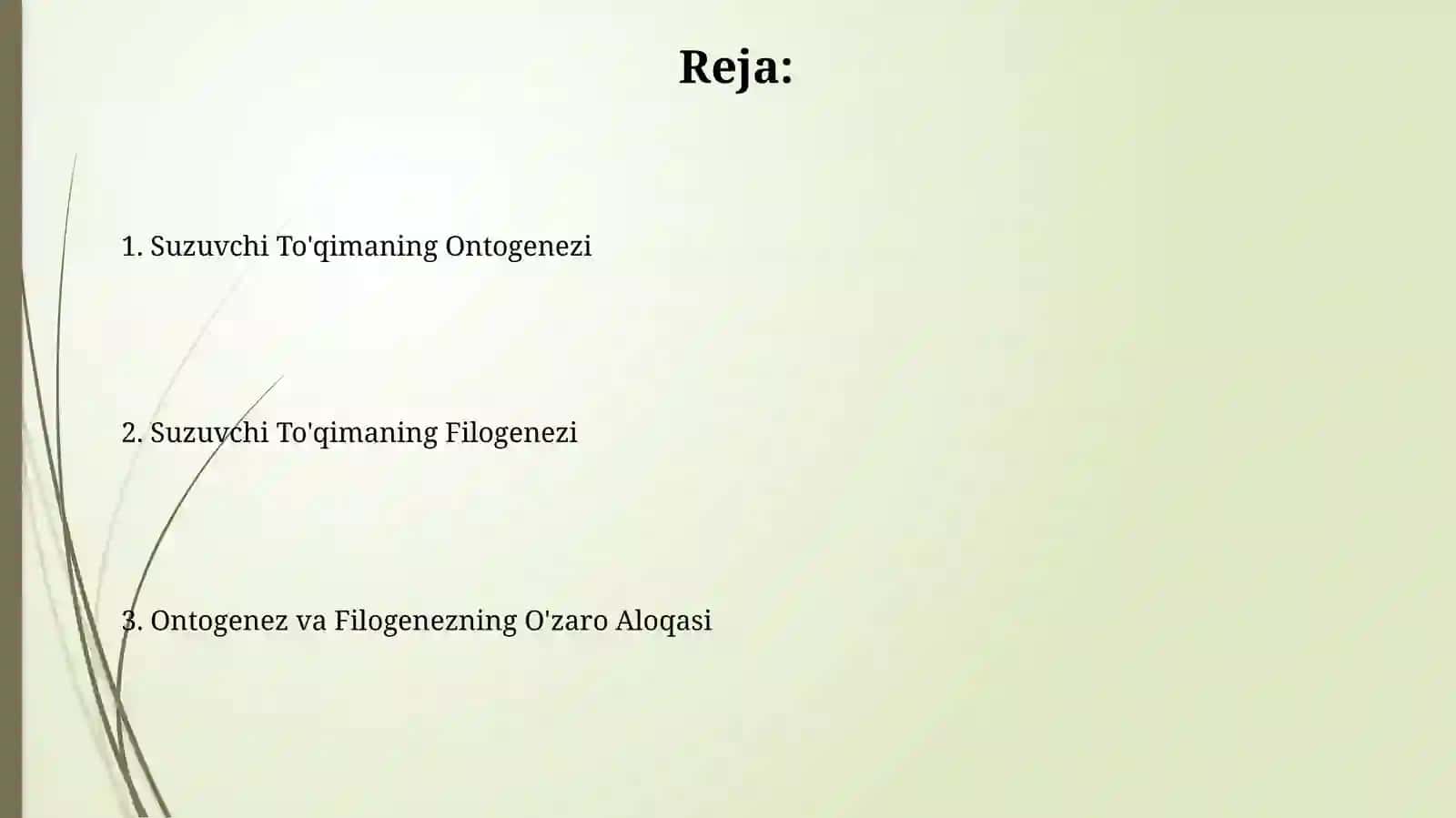 Suzuvchi To'qimaning Ontogenezi 2