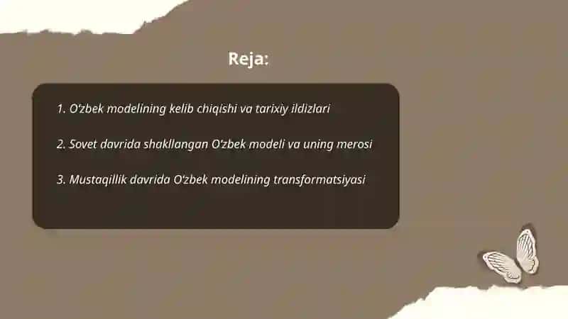 Oʻzbek modeli "va uning tarixiy ahamiyati 2