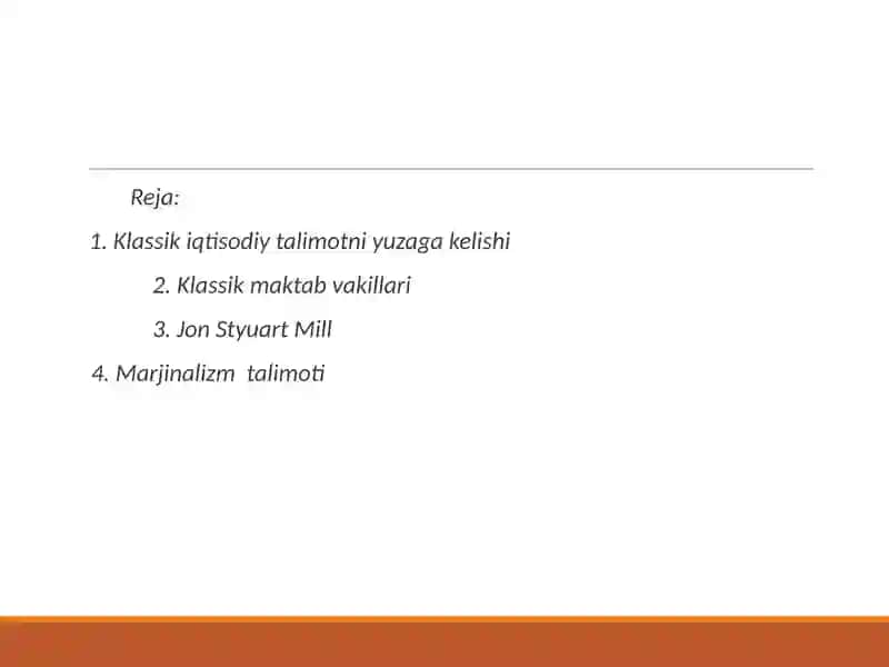 Klassik iqtisodiy maktab va Jon Styuart Millning hissasi 2
