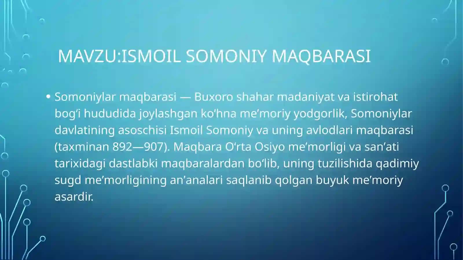 Somoniylar maqbarasi 2