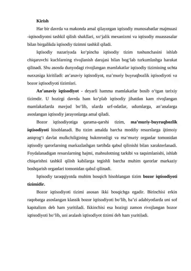 Iqtisodiy tizimlar 2