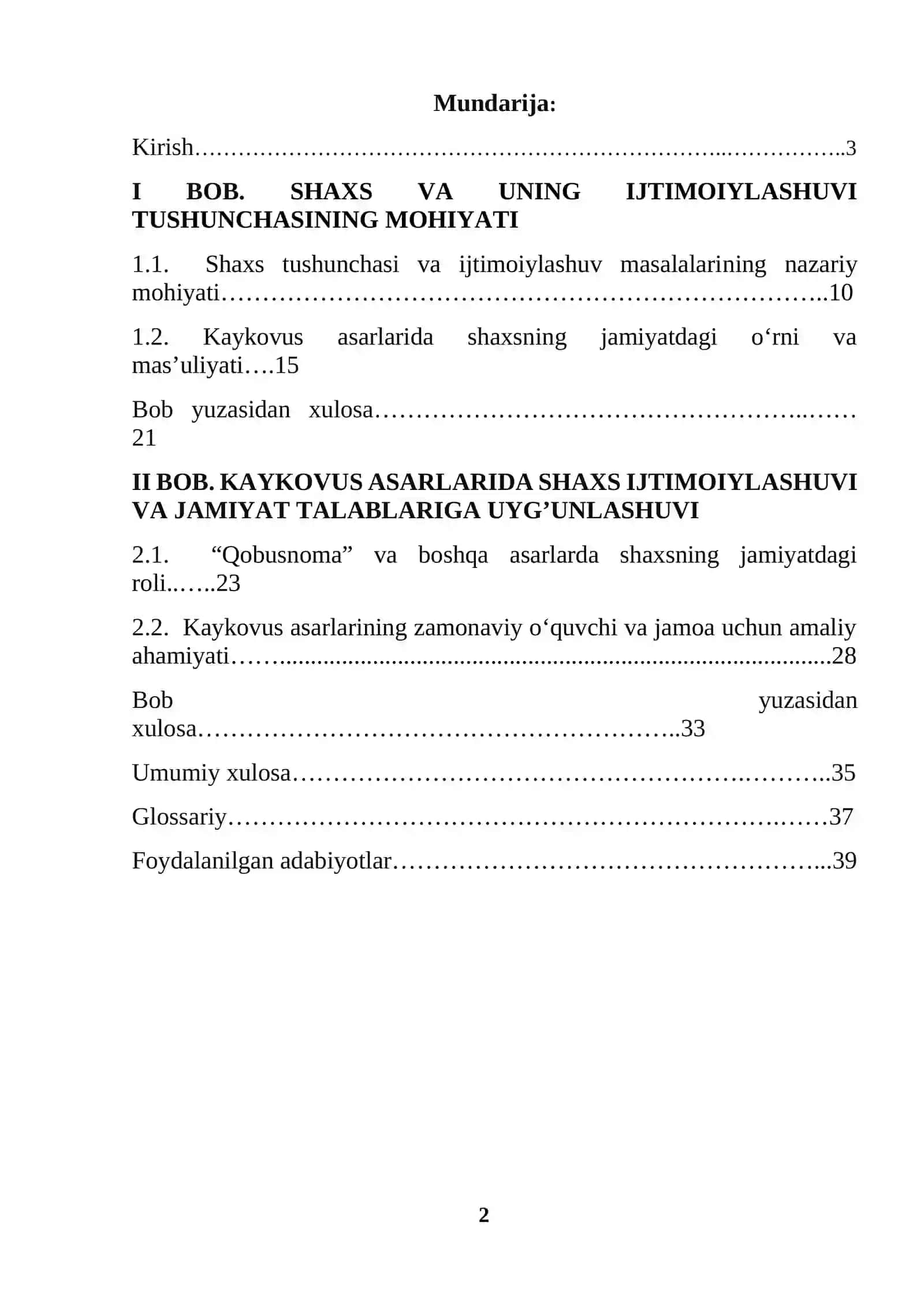 Kaykovus asarlarida shaxs ijtimoiylashuv masalalarining talqin etilishi 2