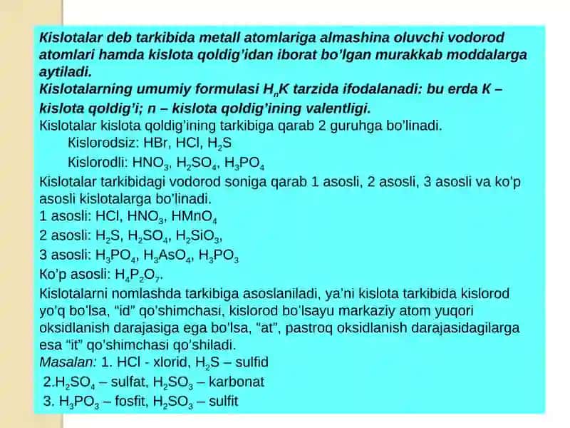 KISLOTALAR 2