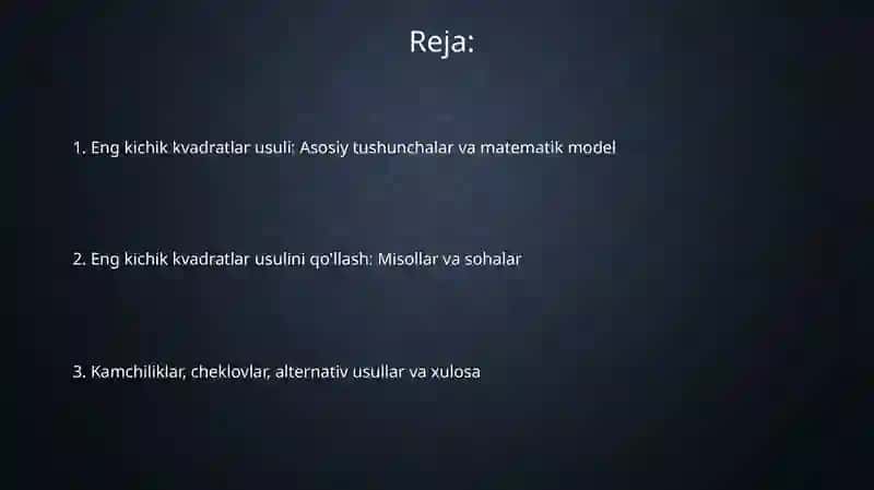Eng kichik kvadratlar usuli 2