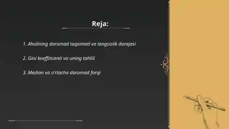Aholining daromadlari boʻyicha tabaqalanishi 2