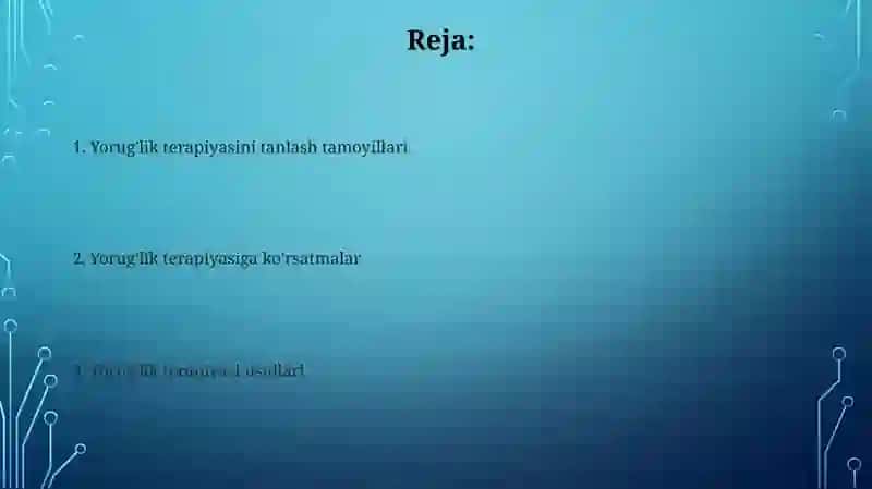 Nur terapiyasi usulini tanlash asoslari 2