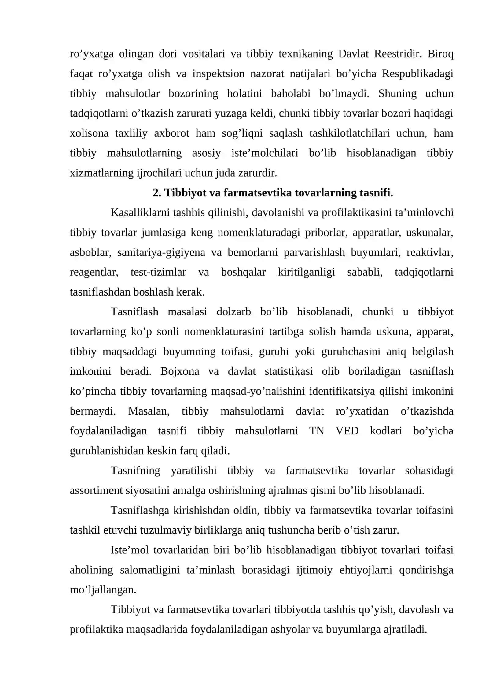 O‘ZBEKISTON RESPUBLIKASI FARMATSEVTIKA BOZORIDA TIBBIYOT VA FARMATSEVTIKA TOVАRLАR AYLANMASI 2