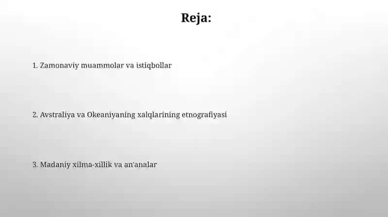 Avstraliya va okeaniya xalqlari etnografiyasi 2