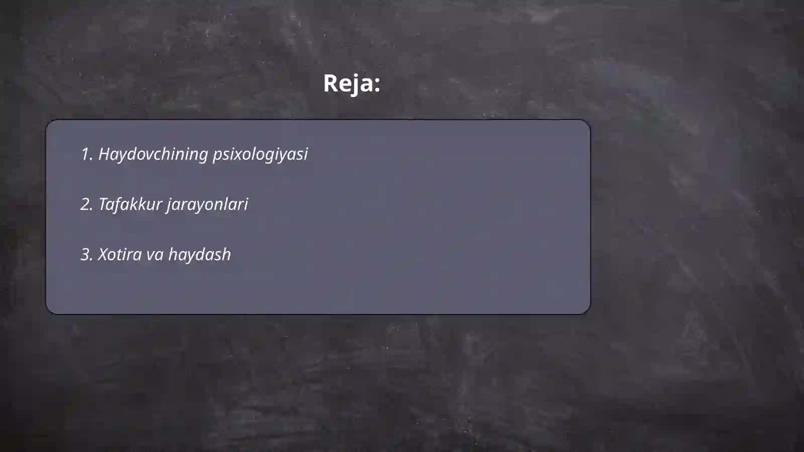 Haydovchining psixologiyasi 2