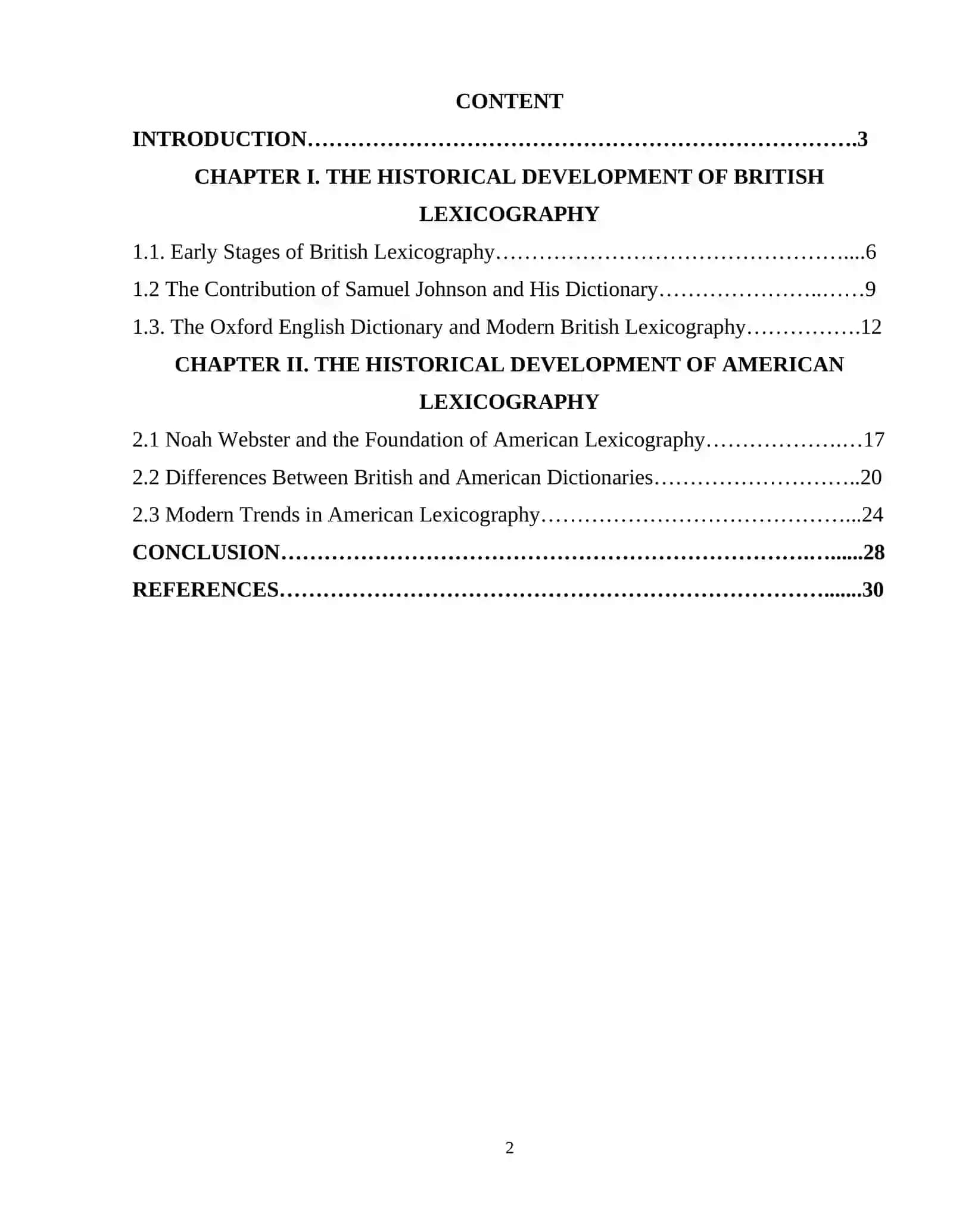 HISTORICAL DEVELOPMENT OF BRITISH AND AMERICAN LEXICOGRAPHY 2