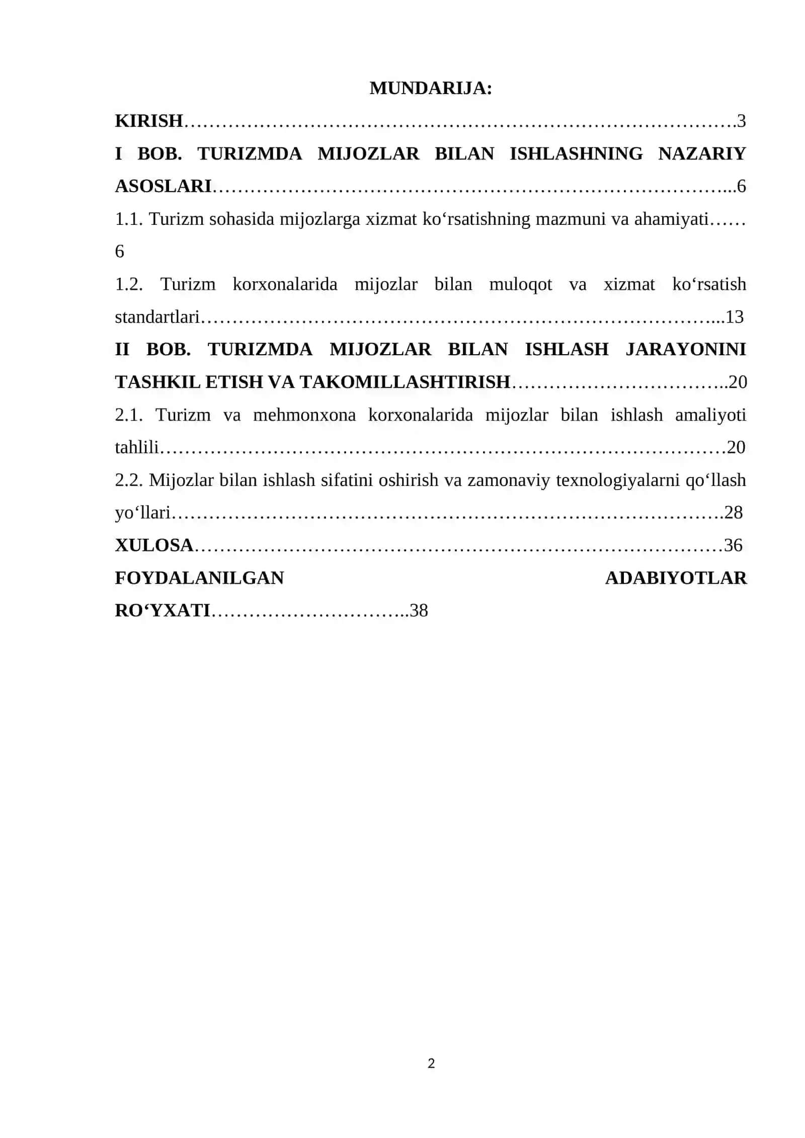 Turizmda mijozlar bilan ishlash asoslari 2