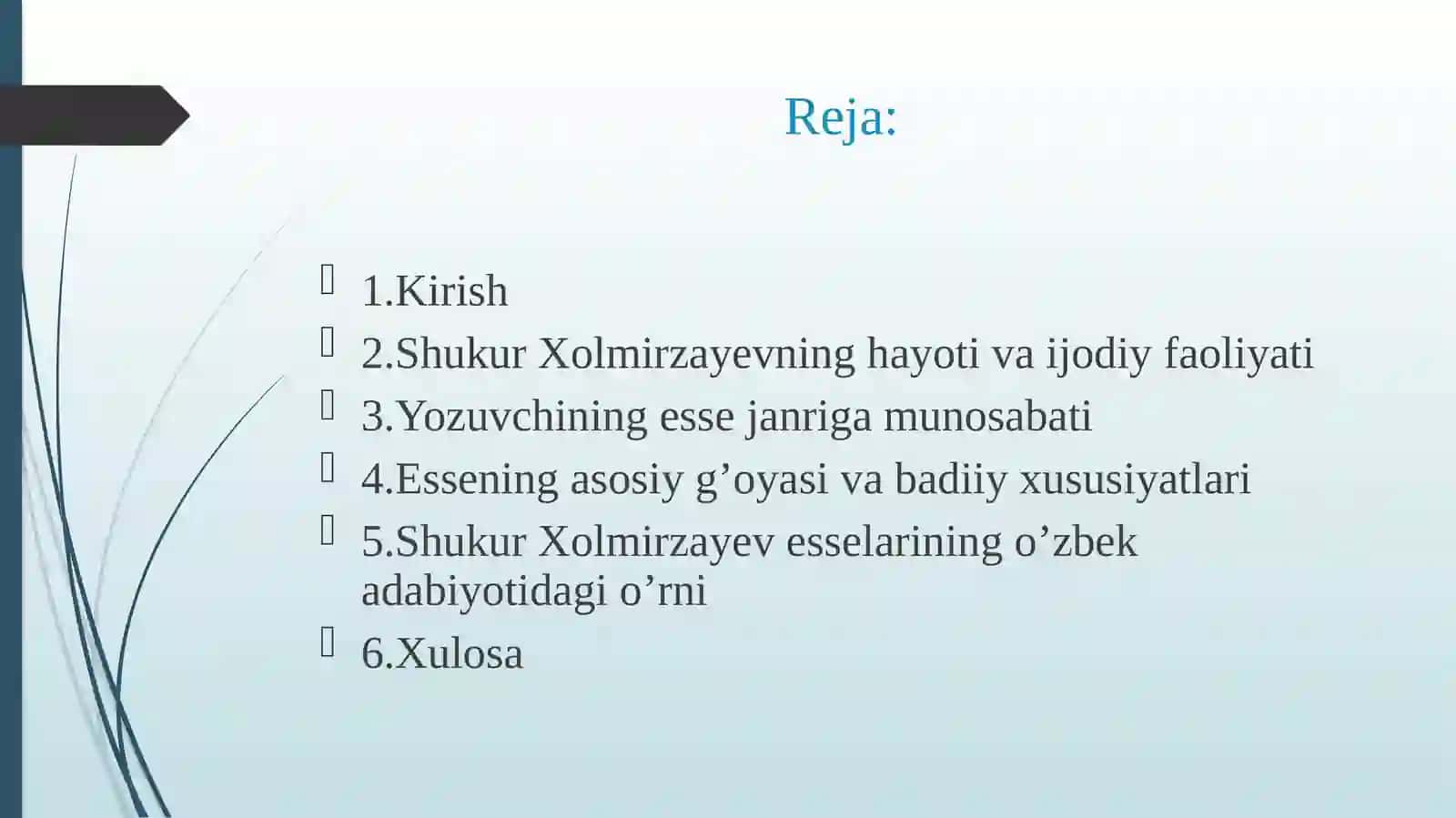 Shukur Xolmirzayevning esselari 2