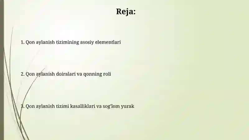 Qon aylanish tizimining asoslari 2