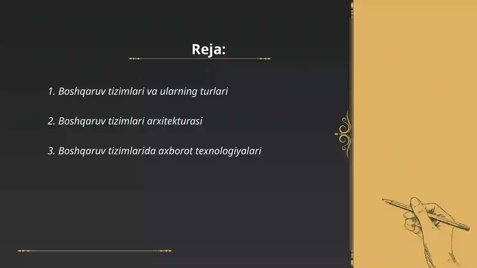 Boshqaruv tizimi 2