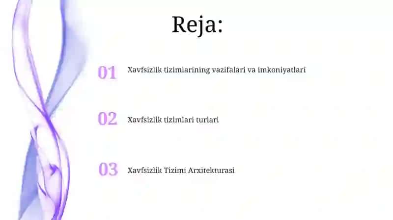 Xavfsizlik Tizimi Arxitekturasi 2
