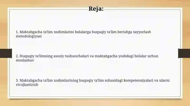 MTT tarbiyachilarini bolalarga huquqiy tarbiya berishga tayyorlash metodikasi 2