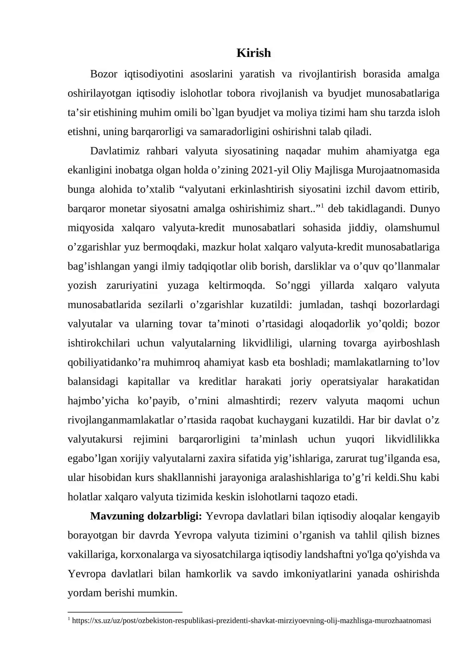 Yevropa valyuta tizimi rivojlanish istiqbollari 2