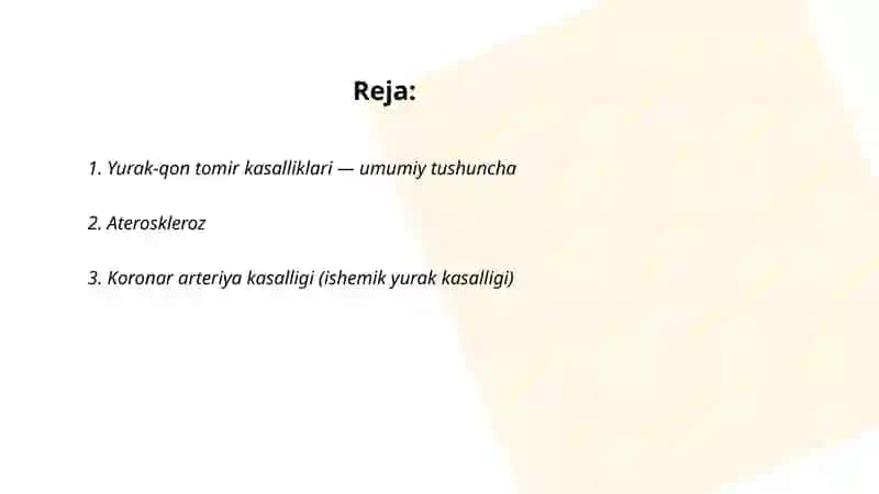 Yurak-qon tomir kasalliklari 2