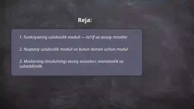 Funksiyaning uzluksizlik moduli 2