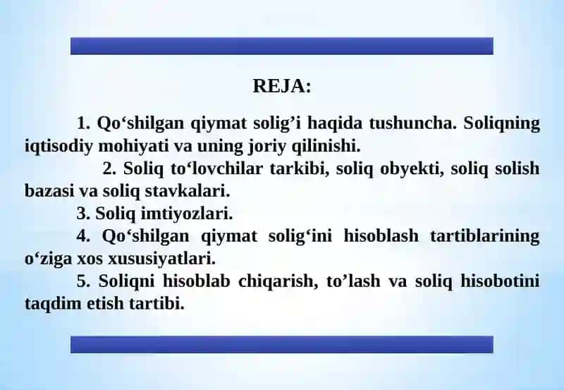Qo‘shilgan qiymat solig’i haqida tushuncha 2