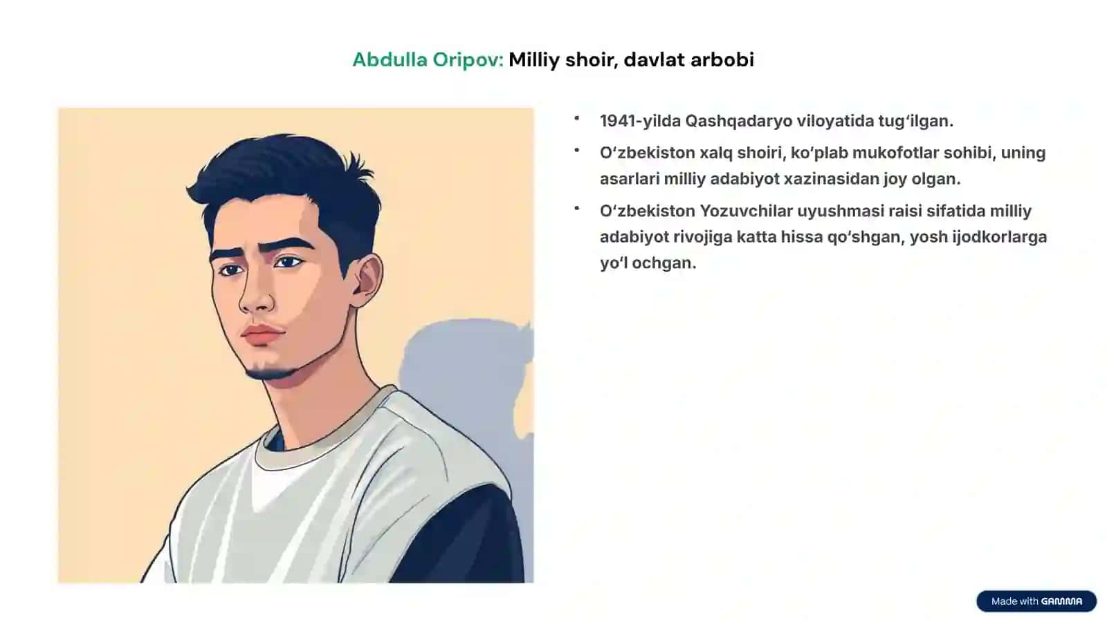 Abdulla Oripov va “Men nechun sevaman O‘zbekistonni?” she’ri 2