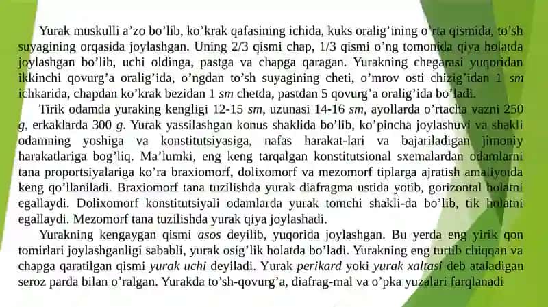 Yurak faoliyatini boshqarilishini o‘zigaxosligi 2