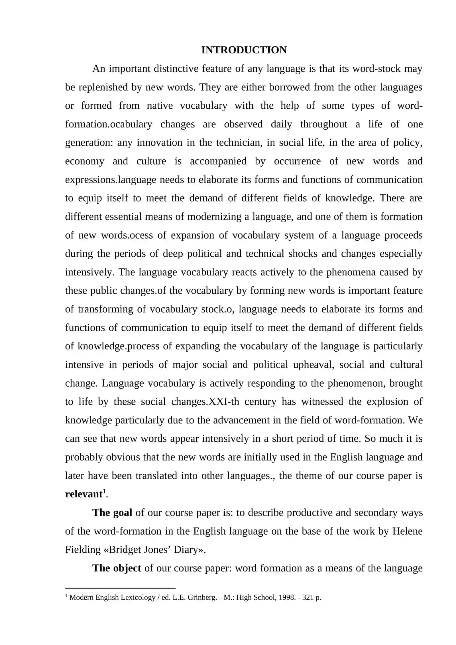 Professional Vocabulary in Modern English Language 2