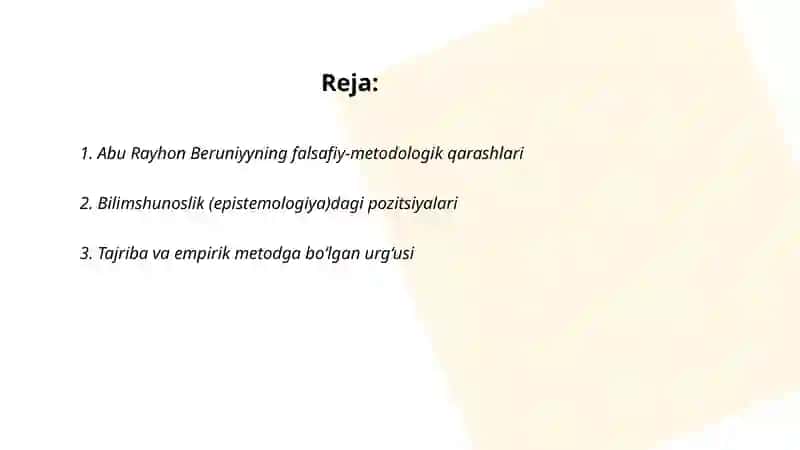 Abu Rayhon Beruniy Falsafiy qarashlari 2