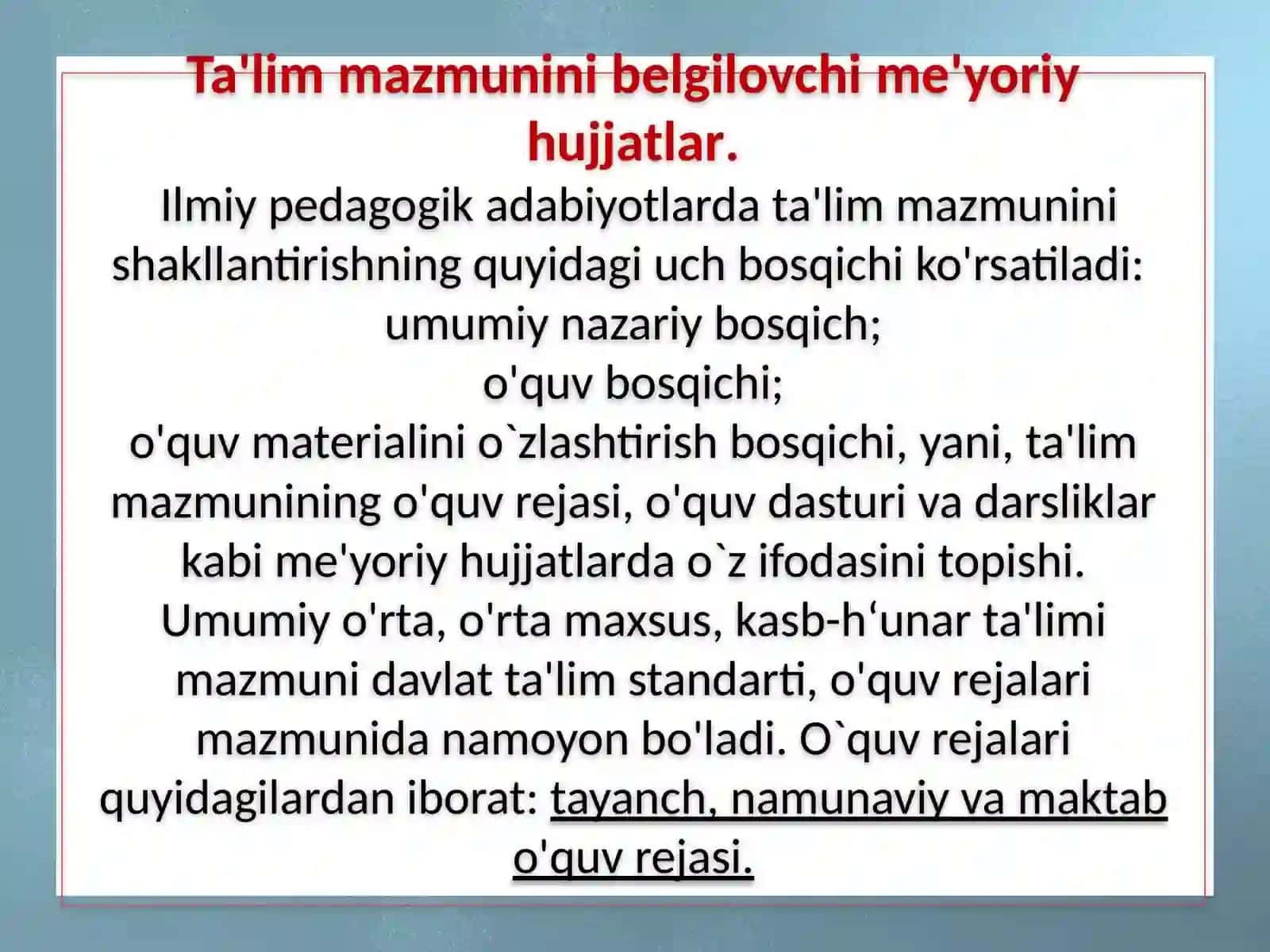 TA'LIM MAZMUNI 2