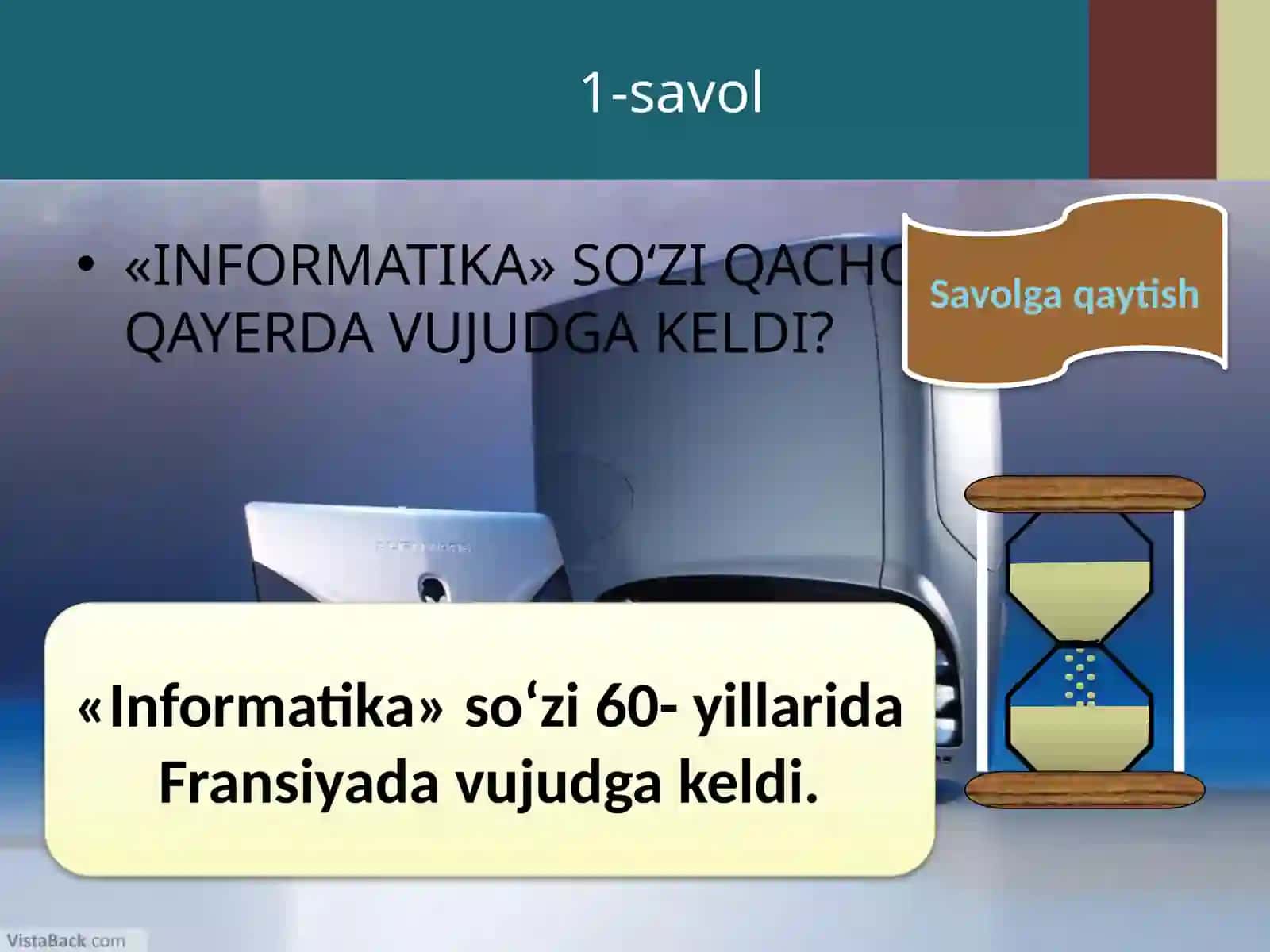 Informatika zakovot savollari 2
