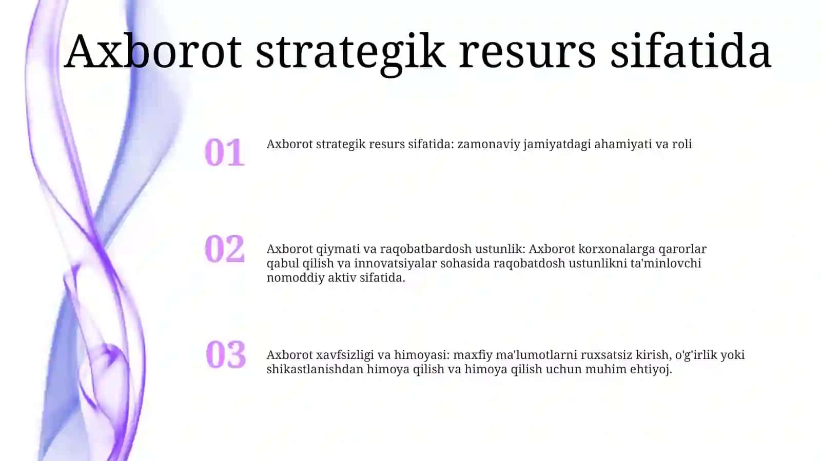 Axborot strategik resurs sifatida 2