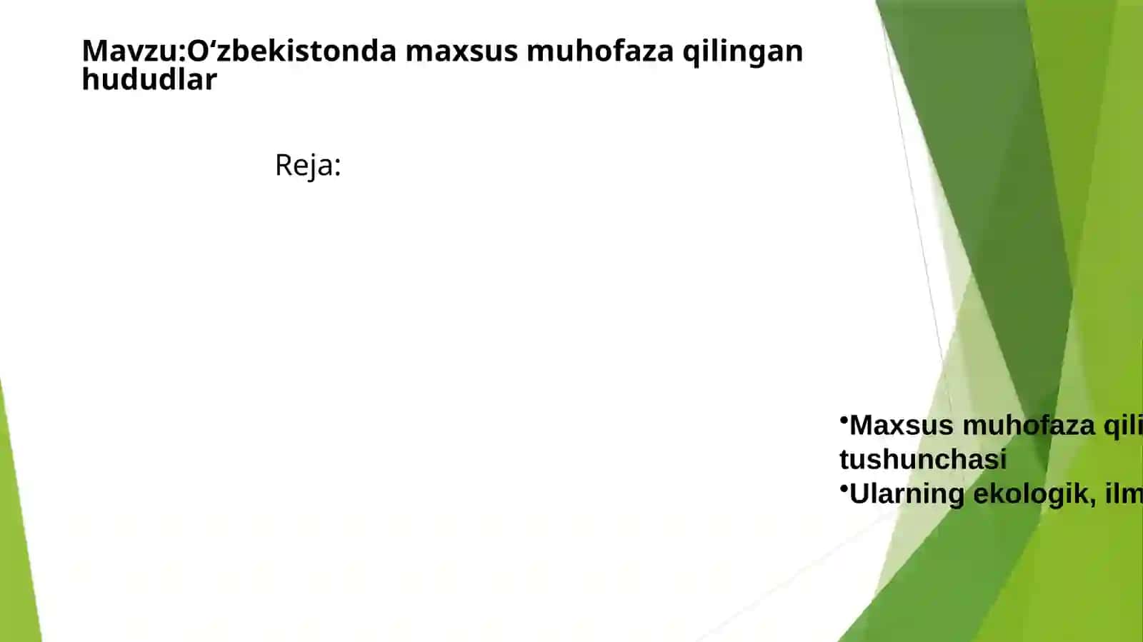 Oʻzbekiston maxsus muhofaza qilingan hududlar 2