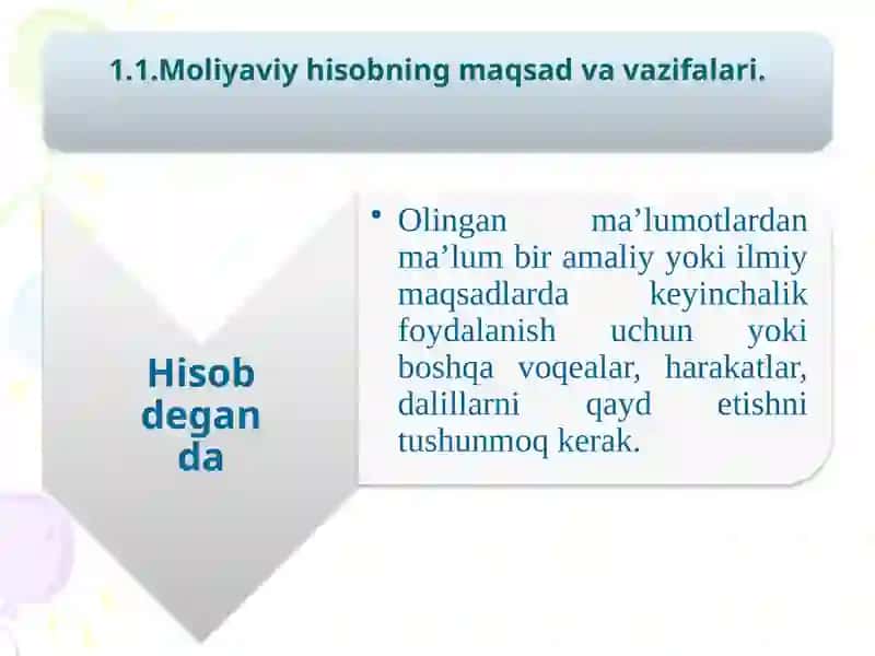 Moliyaviy hisob faniga kirish 2