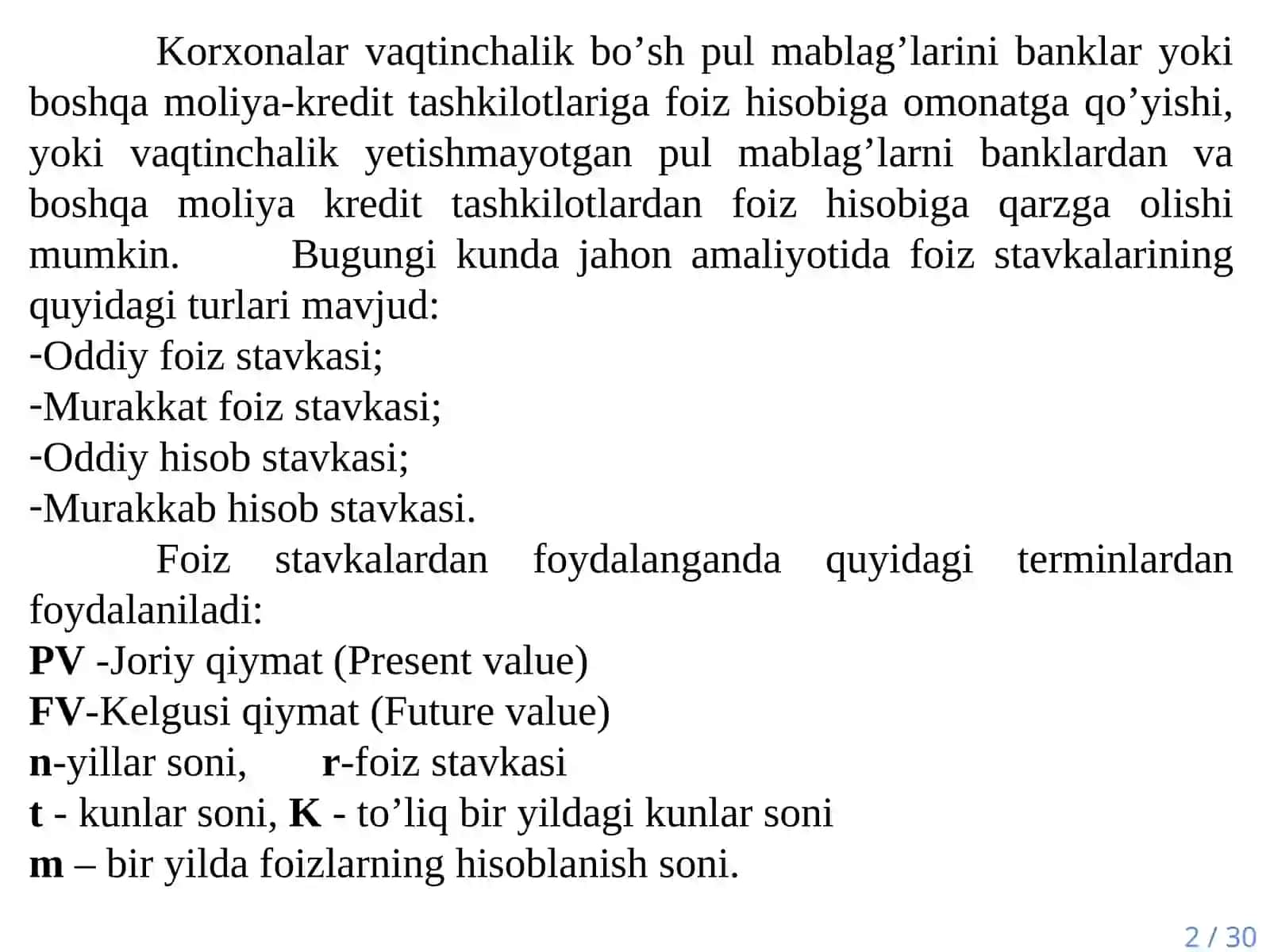 Moliyaviy menejmentning matematik asoslari 2