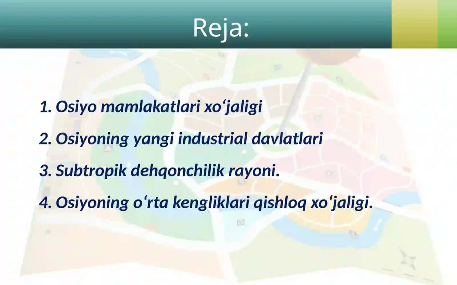 Osiyo mamlakatlari xo‘jaligi 2