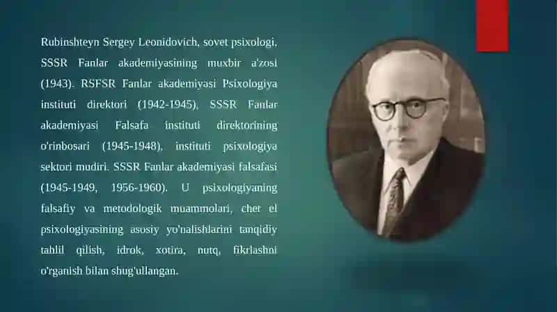 S.L.Rubinshteyn maktabi umumiy xarakteristikasi 2