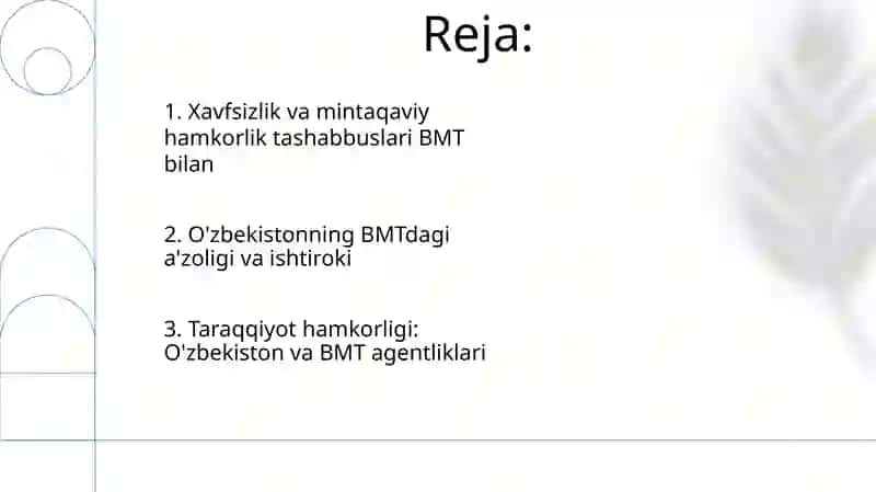O'zbekiston Respublikasining BMT bilan hamkorligi 2